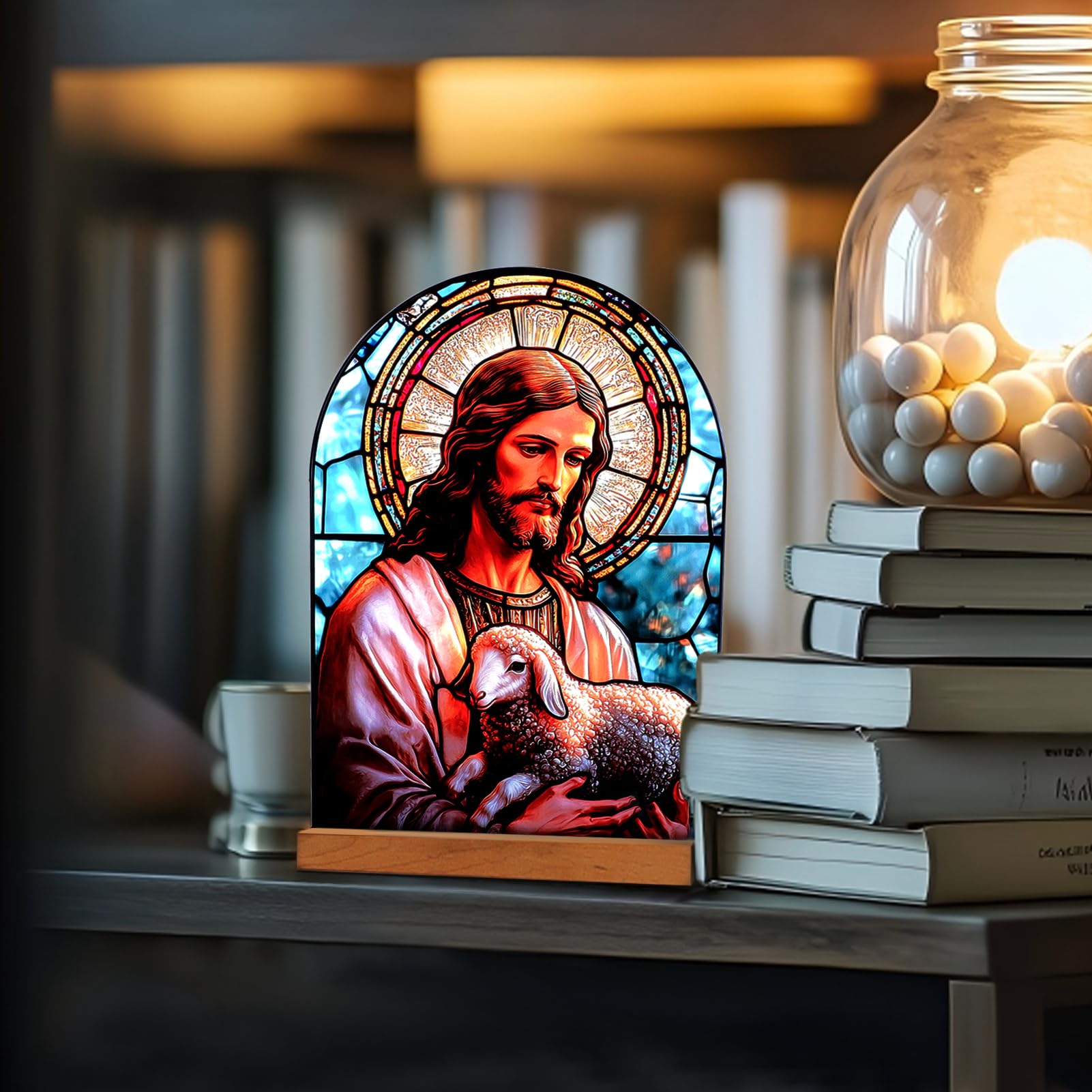 Icône Vierge Marie Christ Jésus Catholique Décoration de Table Acrylique Debout Maison Autel Cadeaux Chrétiens