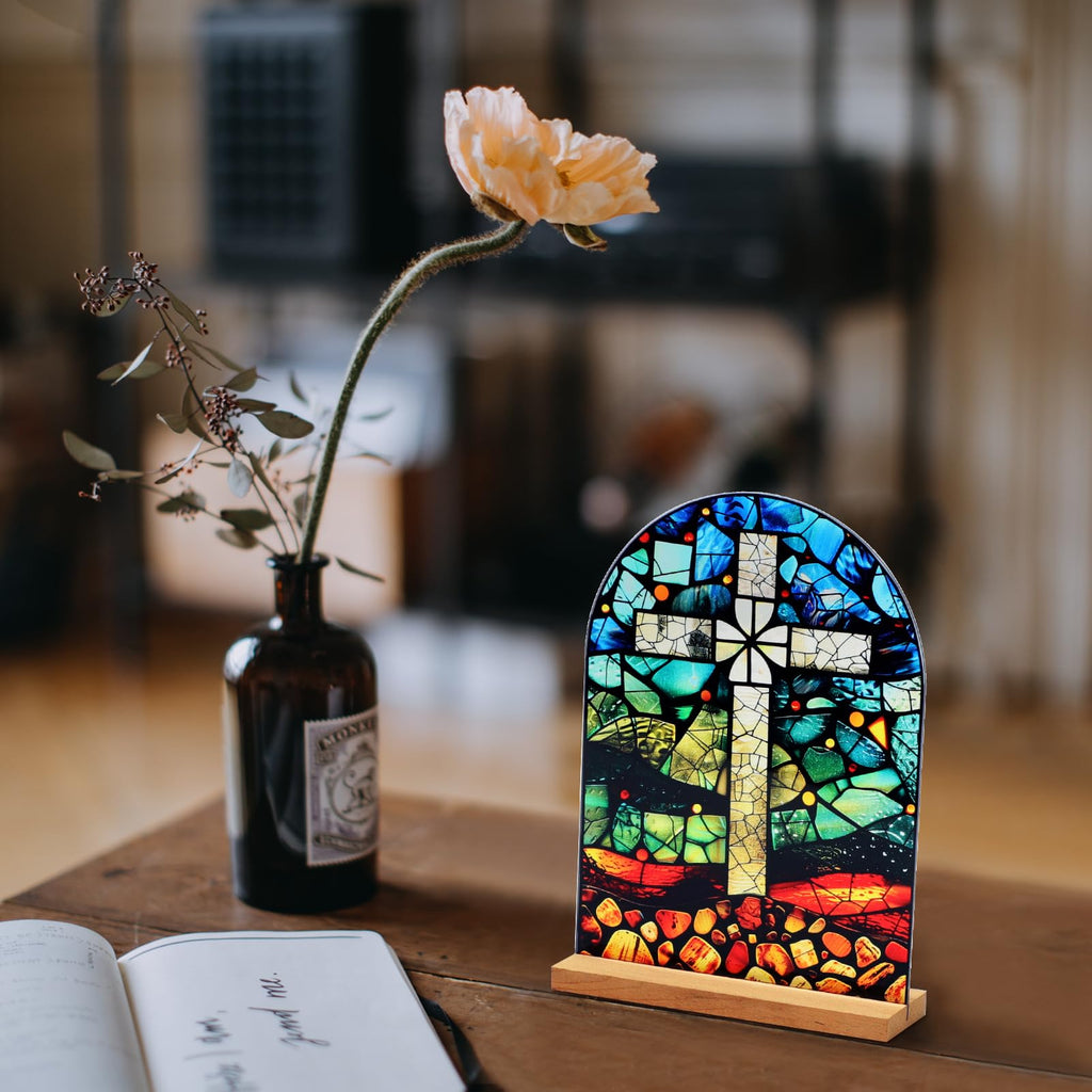 Icône Vierge Marie Christ Jésus Catholique Décoration de Table Acrylique Debout Maison Autel Cadeaux Chrétiens