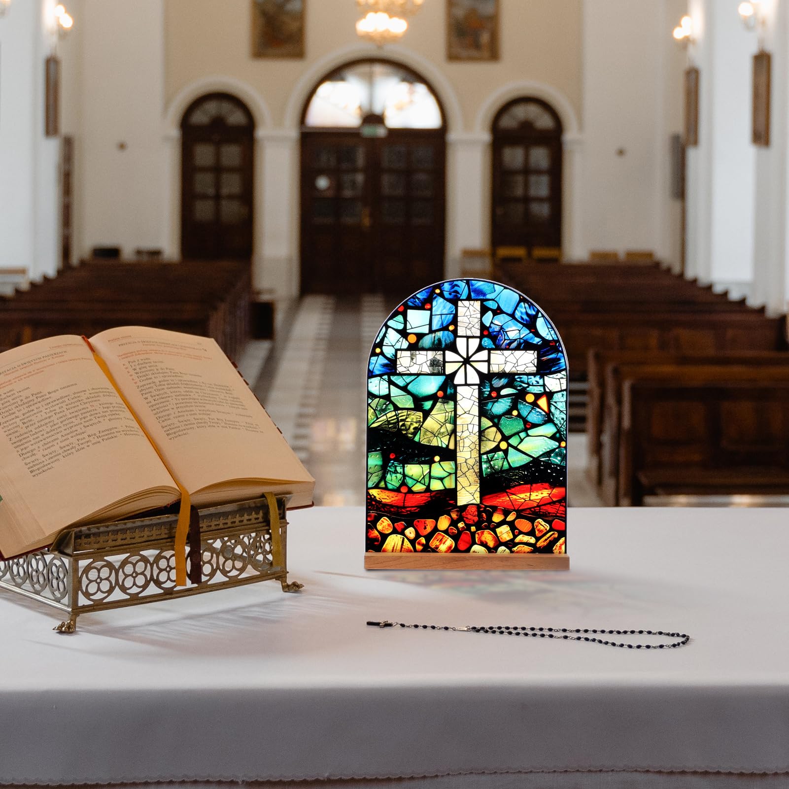 Icône Vierge Marie Christ Jésus Catholique Décoration de Table Acrylique Debout Maison Autel Cadeaux Chrétiens