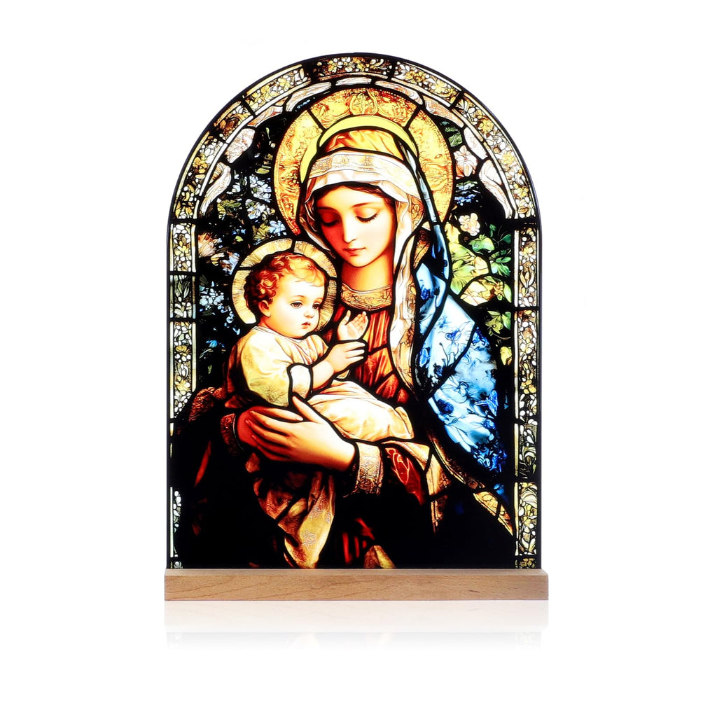 Icône Vierge Marie Christ Jésus Catholique Décoration de Table Acrylique Debout Maison Autel Cadeaux Chrétiens