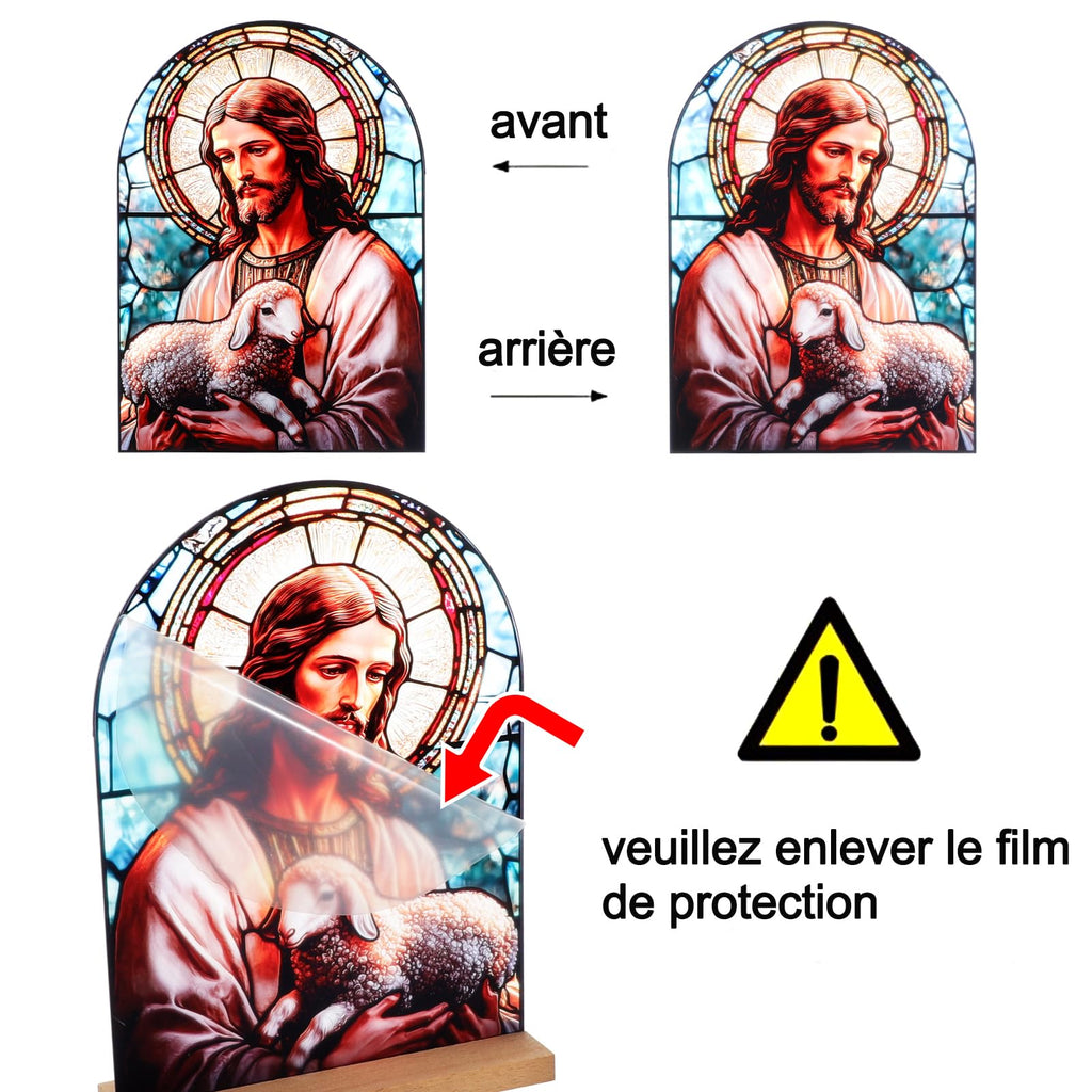 Icône Vierge Marie Christ Jésus Catholique Décoration de Table Acrylique Debout Maison Autel Cadeaux Chrétiens