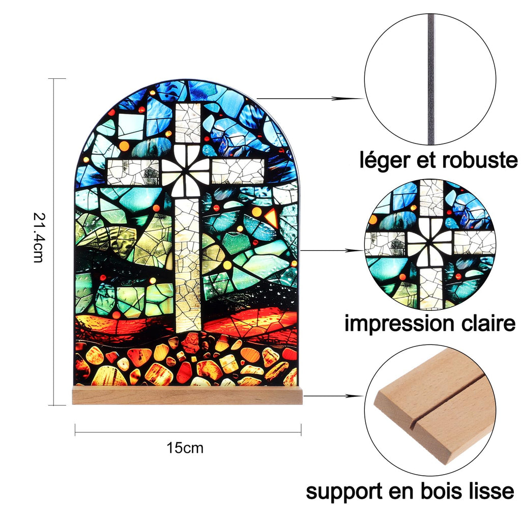 Icône Vierge Marie Christ Jésus Catholique Décoration de Table Acrylique Debout Maison Autel Cadeaux Chrétiens