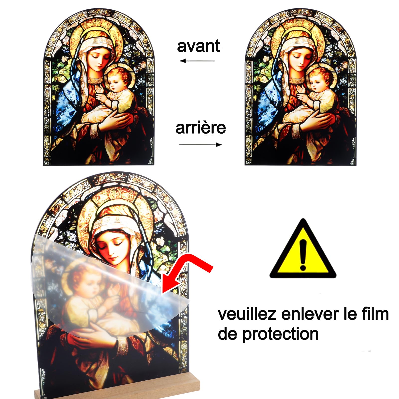 Icône Vierge Marie Christ Jésus Catholique Décoration de Table Acrylique Debout Maison Autel Cadeaux Chrétiens