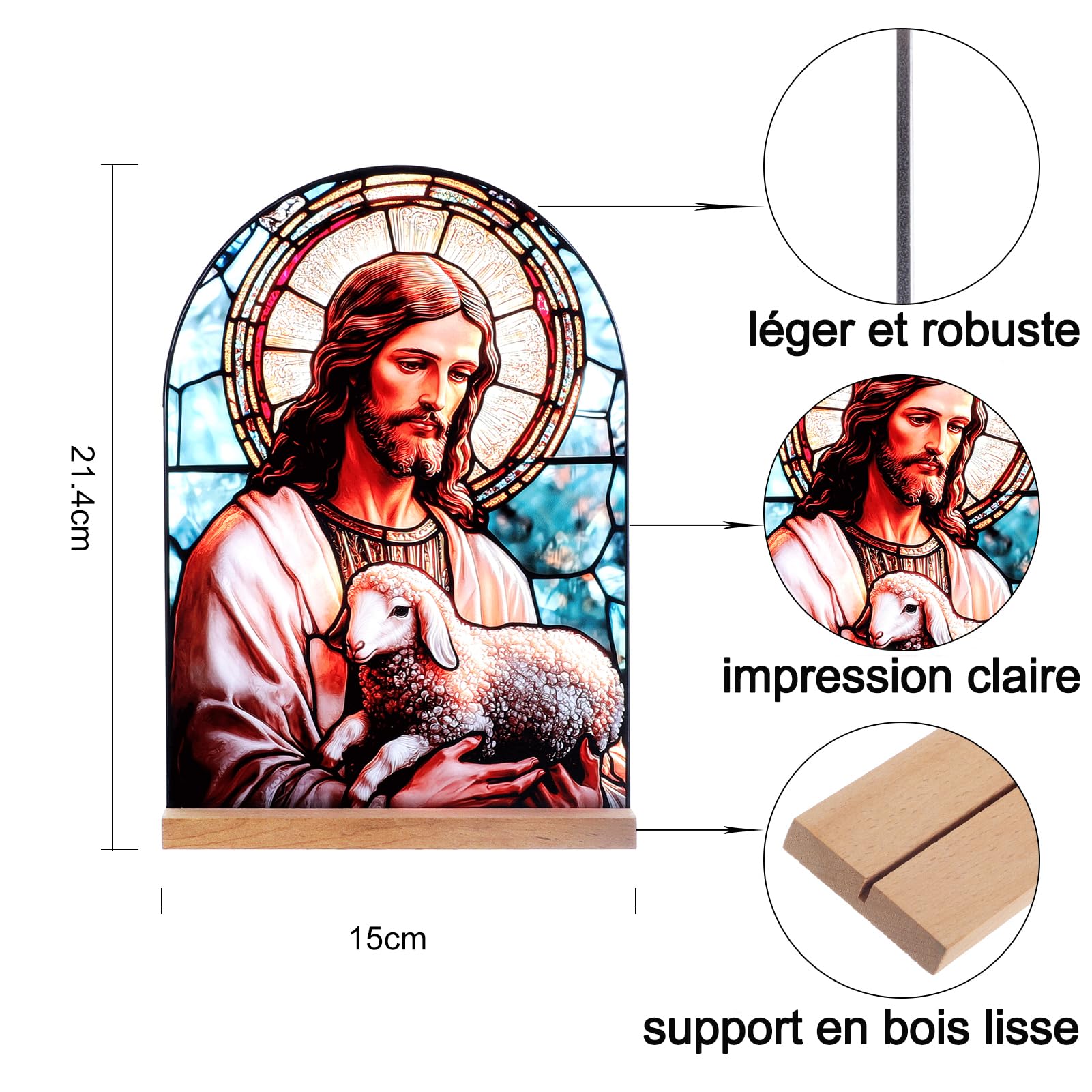 Icône Vierge Marie Christ Jésus Catholique Décoration de Table Acrylique Debout Maison Autel Cadeaux Chrétiens